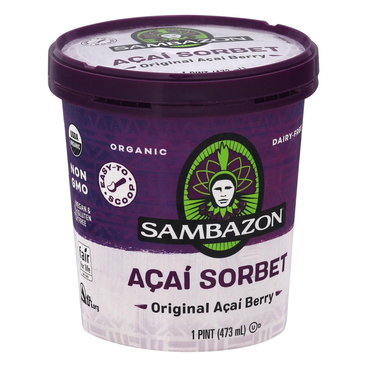 slide 2 of 9, Sambazon Sorbet Acai Original Blend Og Nat, 1 pint