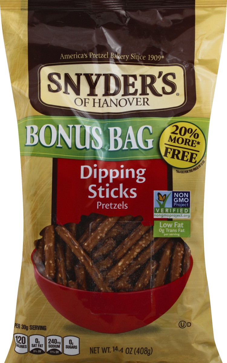 slide 3 of 5, Snyder's of Hanover Pretzels Dipping Sticks Bonus Bag, 14.4 oz