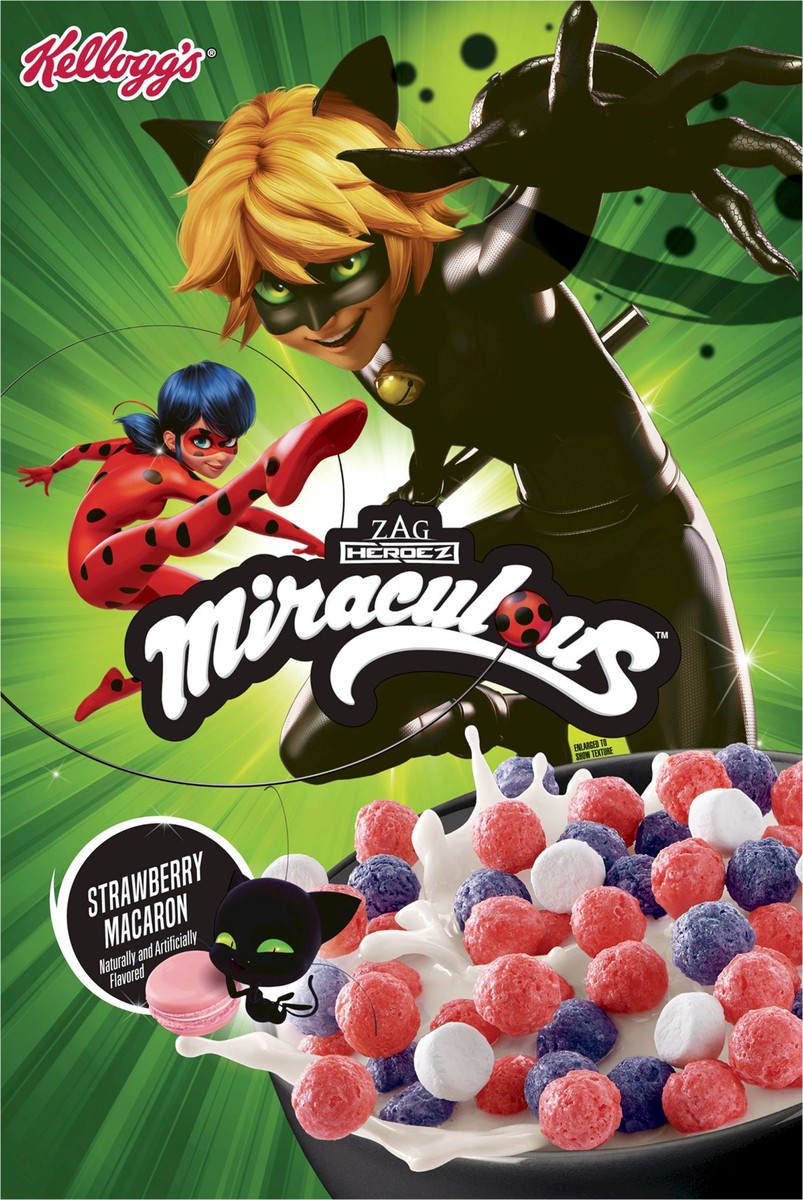 slide 6 of 9, Kellogg's Miraculous Tales of Ladybug and Cat Noir Cold Breakfast Cereal, Strawberry Macaron, 8.4 oz, 8.4 oz