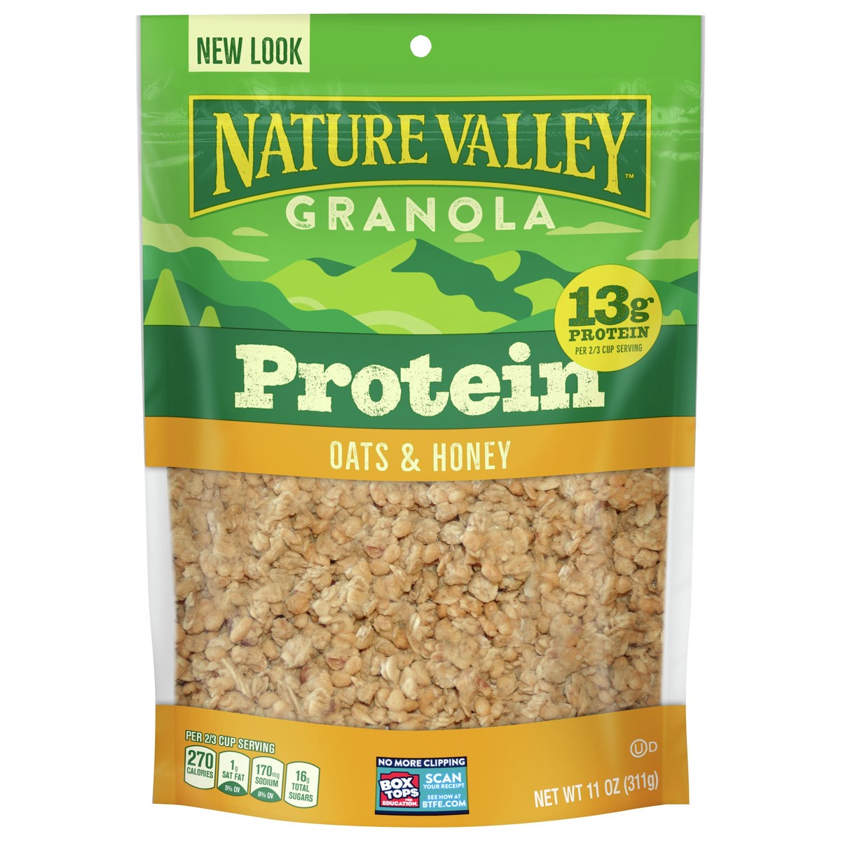 slide 1 of 1, Nature Valley, Oats & Honey Protein Granola, 11 oz pouch, 11 oz