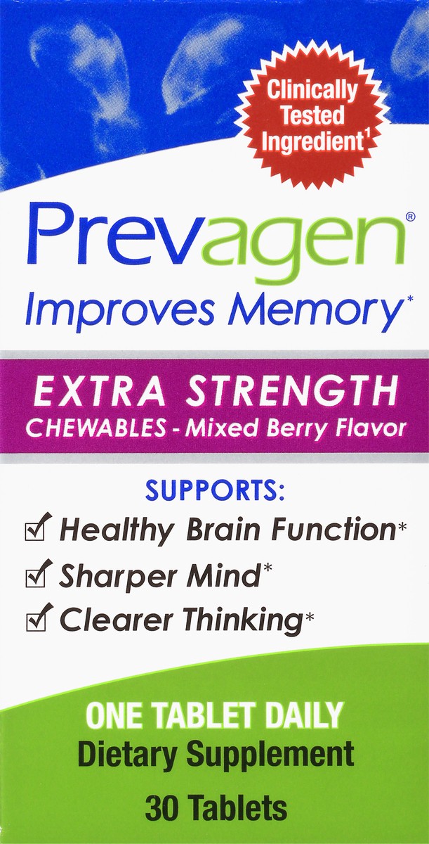 slide 1 of 4, Prevagen Improves Memory Mixed Berry Flavor Extra Strength Chewable Tablets, 30 ct