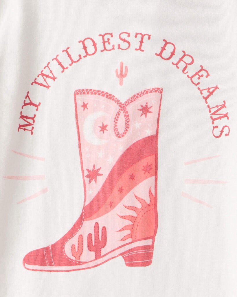 slide 3 of 4, Carter's Carters Girls Cowgirl Print 100% Cotton Long-Sleeve Snug Fit 4-Piece Pajamas - Pink Pink 14, 4 pc