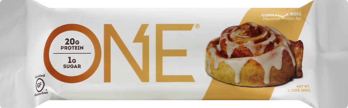 slide 1 of 9, ONE One Bar Cinnamon Roll Protein Bar, 60 gram