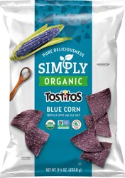 Tostitos Simply Organic Tortilla Chips Blue Corn With Sea Salt 8.25 Oz