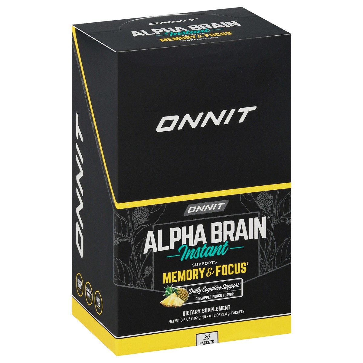 slide 5 of 9, Onnit Alpha Brain Instant Packets Pineapple Punch Box, 1 ct