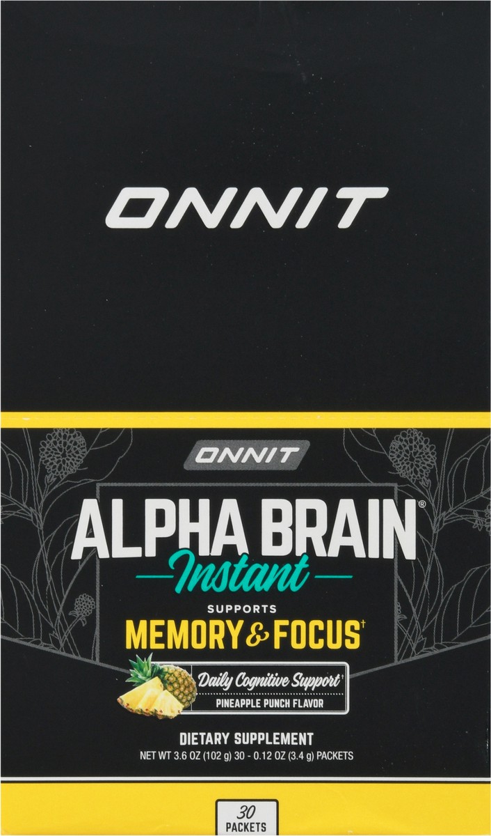 slide 3 of 9, Onnit Alpha Brain Instant Packets Pineapple Punch Box, 1 ct