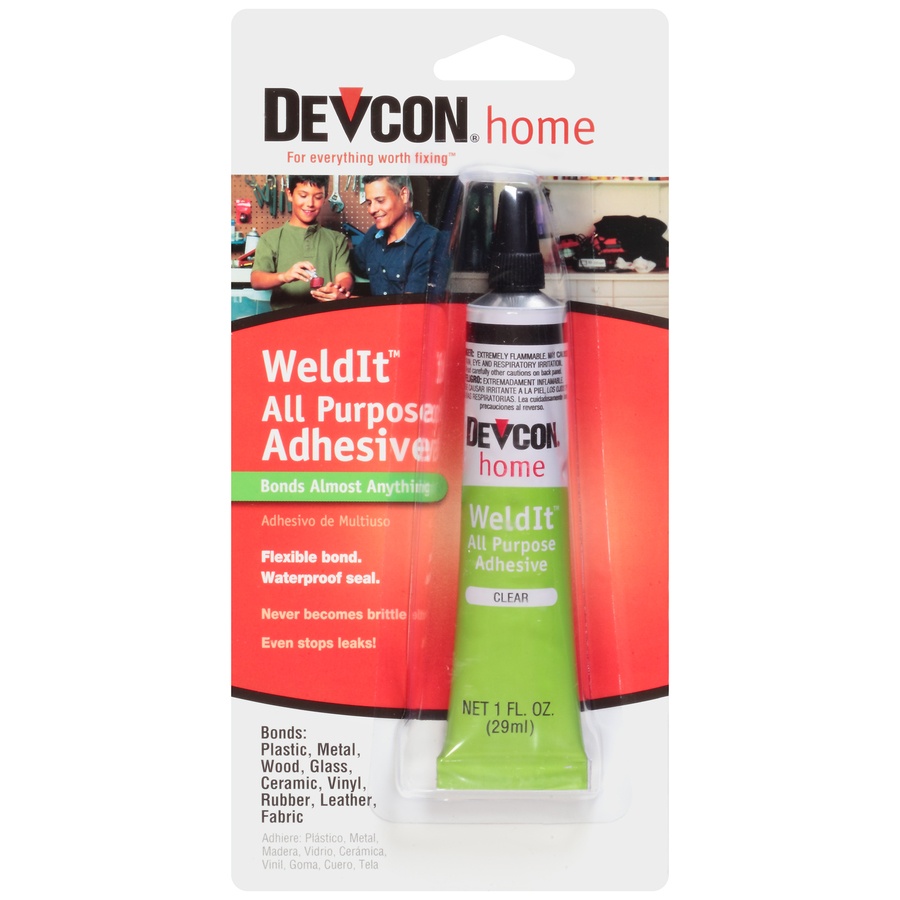 slide 1 of 1, Devcon Home Weldit All Purpose Adhesive, 1 fl oz