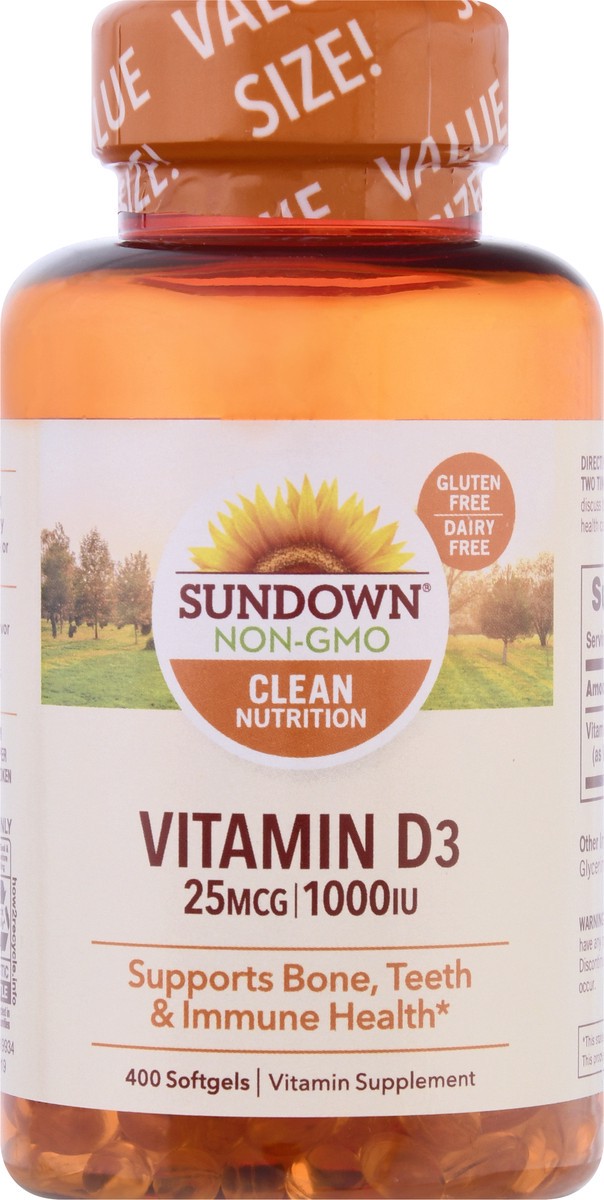 slide 6 of 9, Sundown Naturals High Potency Vitamin D3, 400 ct