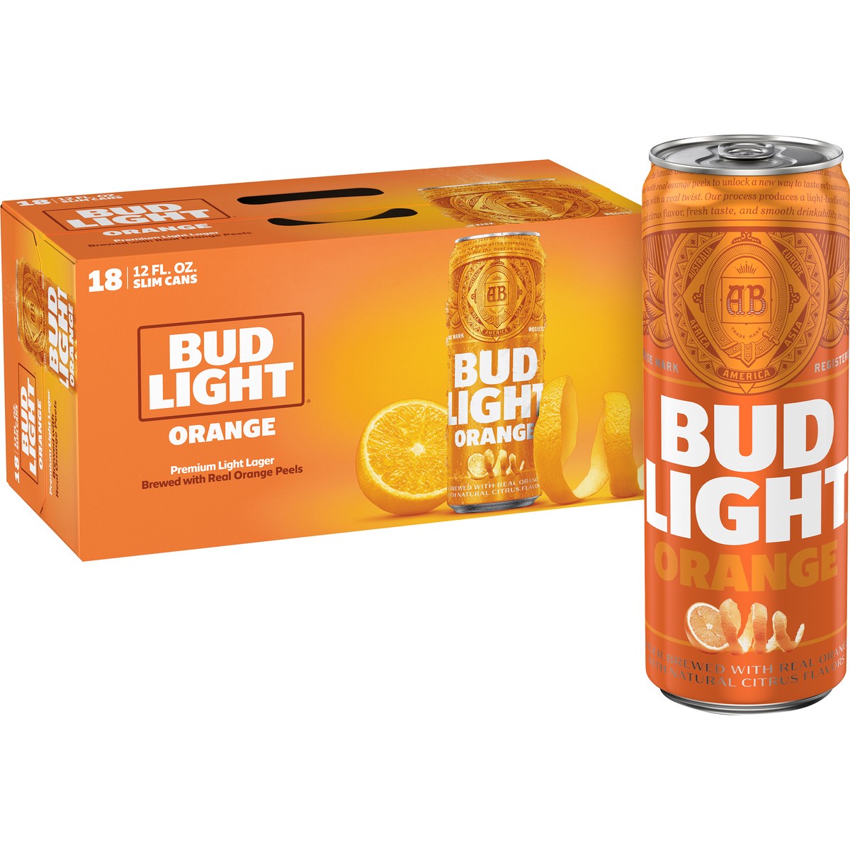 slide 1 of 3, Bud Light Orange Orange Beer, 12 oz