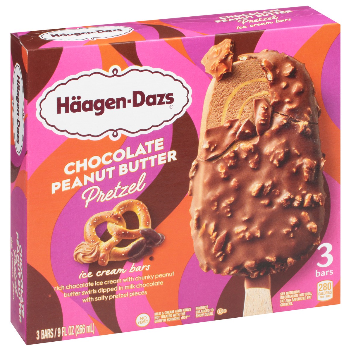 slide 6 of 9, Häagen-Dazs Haagen Dazs Chocolate Peanut Butter Pretzel Ice Cream Bars, 3 Count, 5 oz