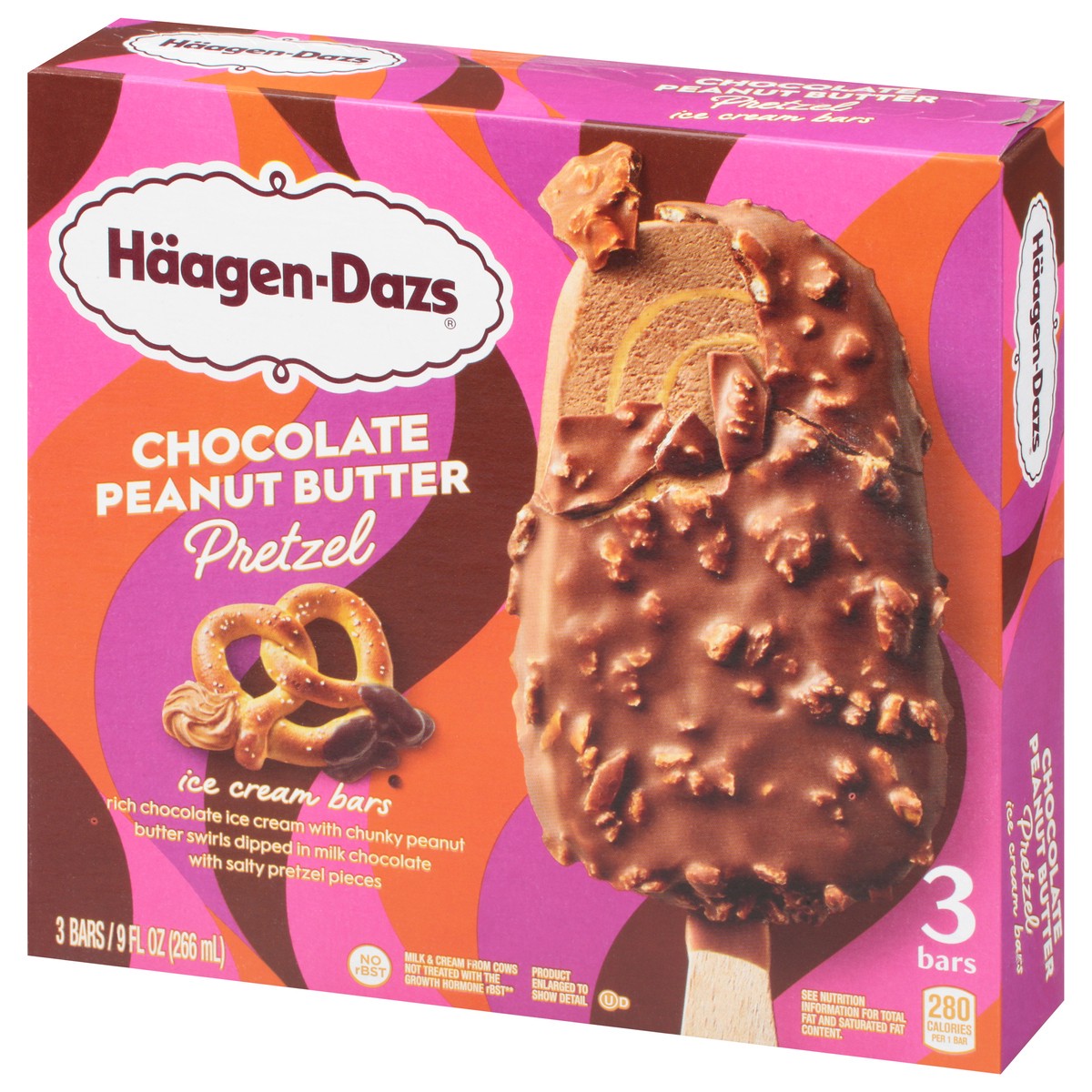 slide 5 of 9, Häagen-Dazs Haagen Dazs Chocolate Peanut Butter Pretzel Ice Cream Bars, 3 Count, 5 oz
