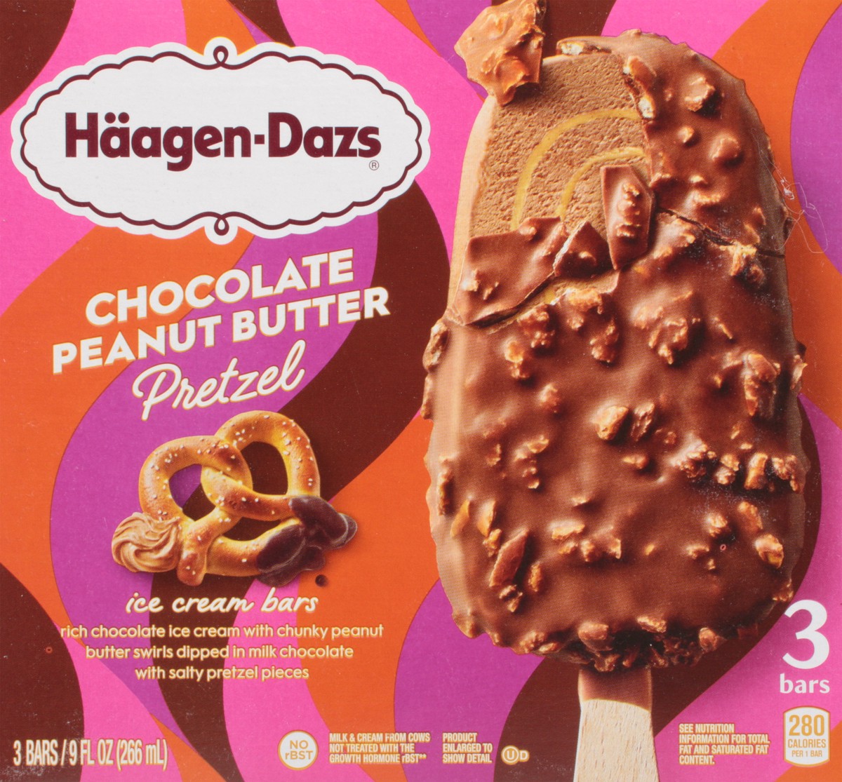 slide 3 of 9, Häagen-Dazs Haagen Dazs Chocolate Peanut Butter Pretzel Ice Cream Bars, 3 Count, 5 oz