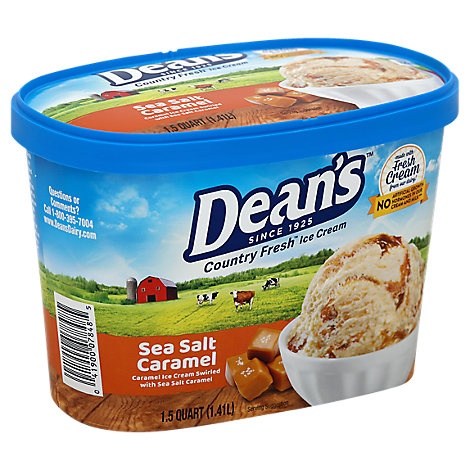 slide 1 of 1, Deans Country Fresh Sea Salt Ice Caramel Cream, 48 oz