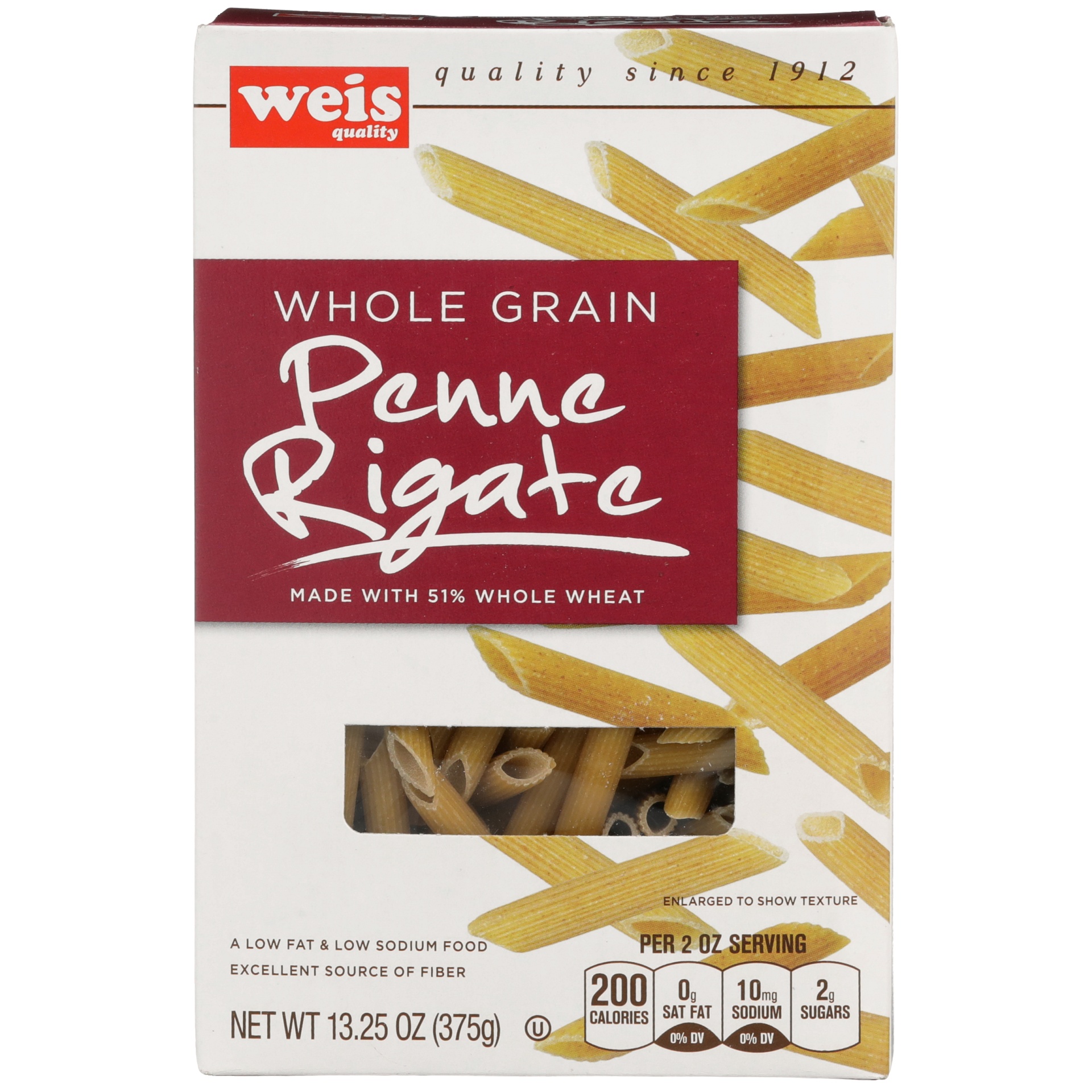 slide 1 of 6, Weis Quality Whole Grain Penne Rigate Pasta, 13.25 oz