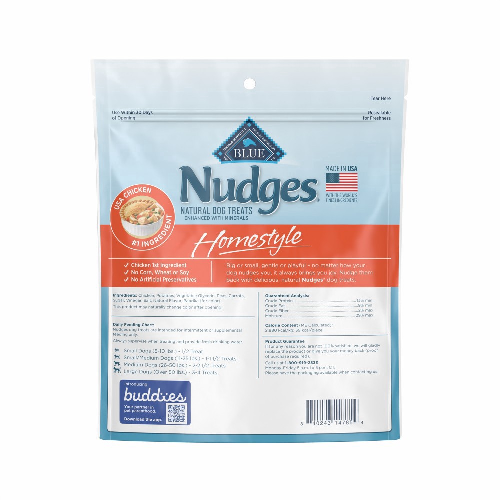 slide 6 of 8, Blue Buffalo Nudges Homestyle Chicken Pot Pie Dog Treat, 16 oz