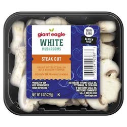 Giant Eagle White Mushrooms, Steak Cut
