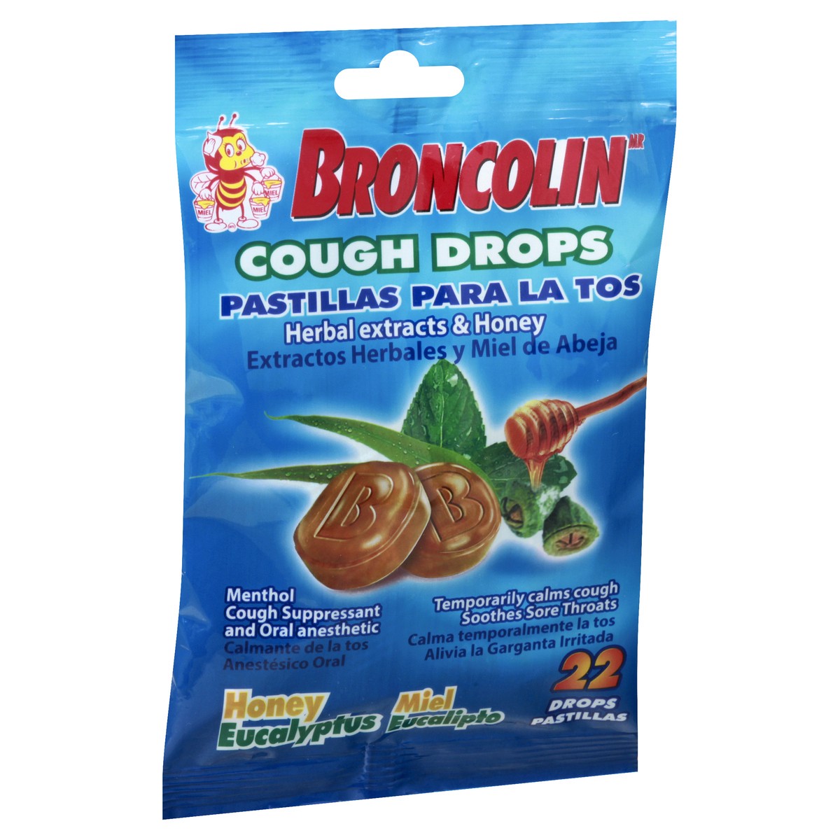 slide 8 of 9, Broncolin Honey-Eucalyptus Cough Drops, 22 ct