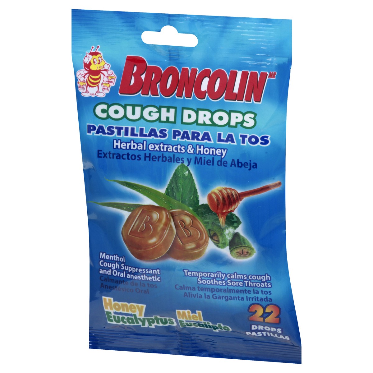 slide 7 of 9, Broncolin Honey-Eucalyptus Cough Drops, 22 ct