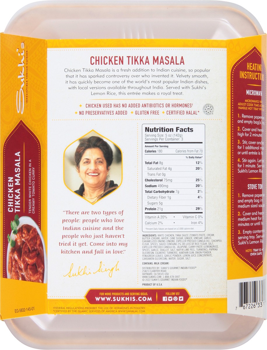 slide 5 of 9, Sukhi's Medium Chicken Tikka Masala 15 oz, 16 oz