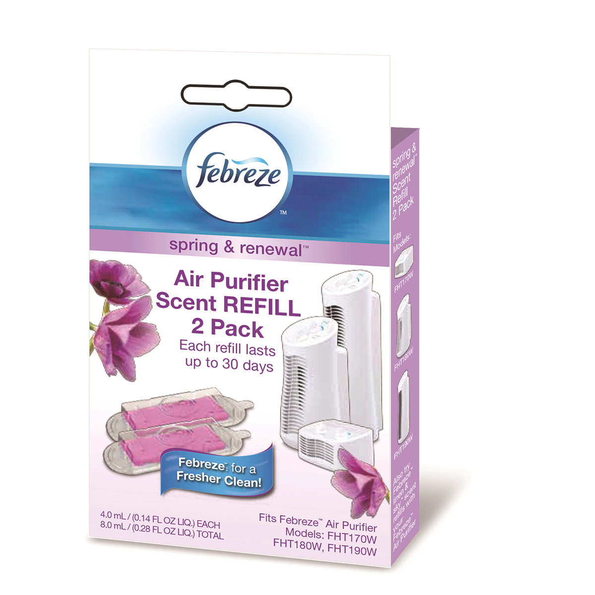 slide 1 of 13, Febreze Spring & Renewal Air Purifier Scent Refill, 2 ct