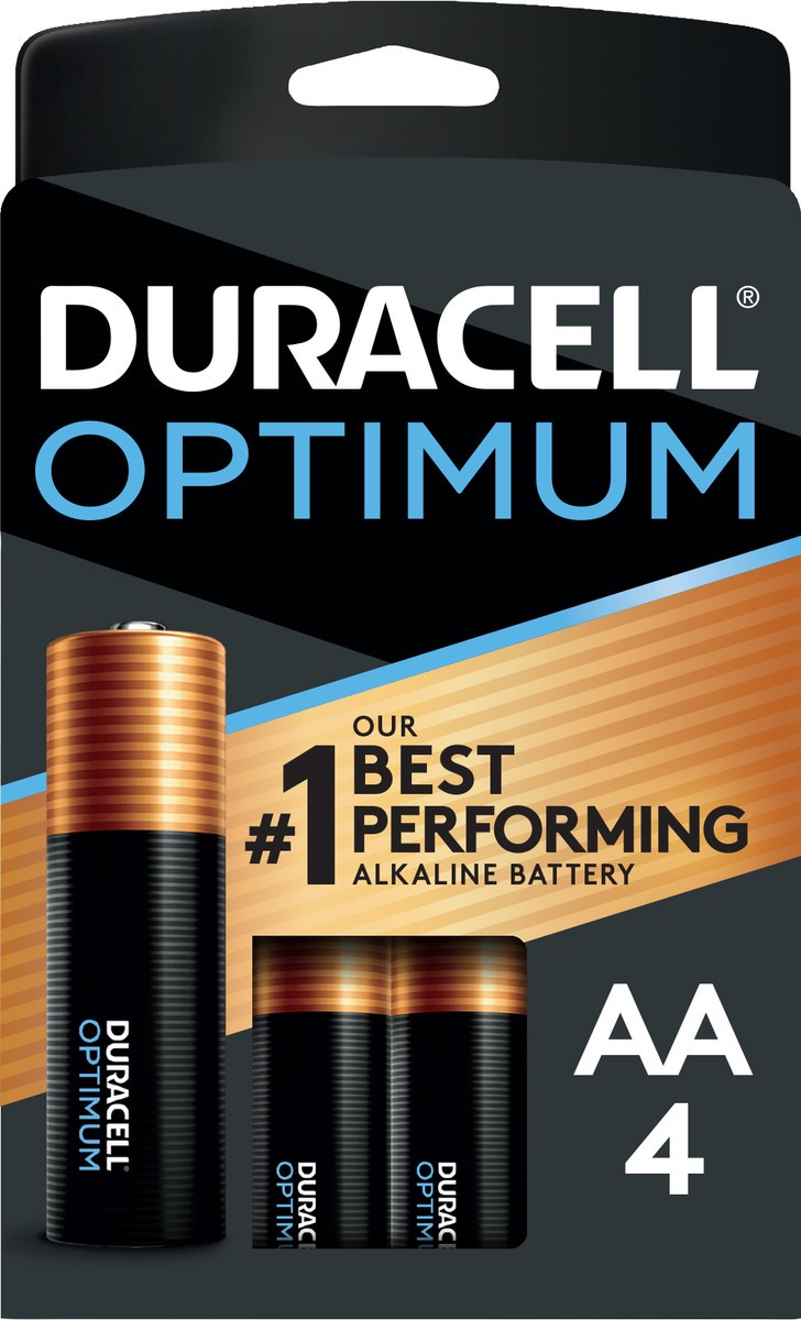 slide 6 of 6, Duracell Optimum AA Batteries - 4pk Alkaline Battery with Resealable Tray, 4 ct