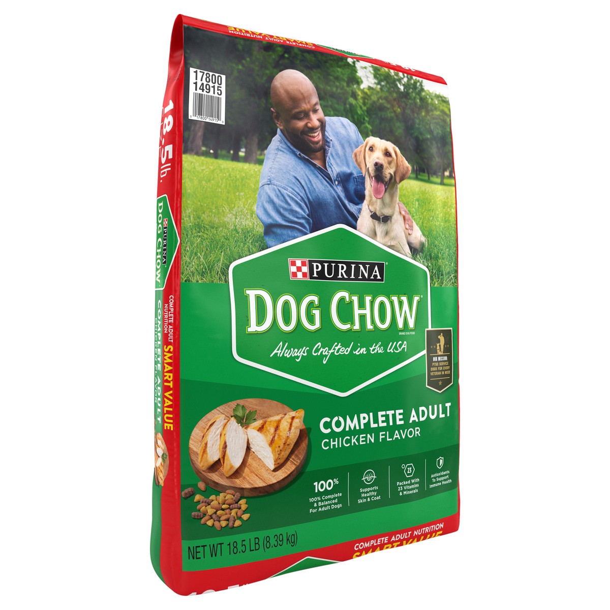 slide 2 of 9, Dog Chow Purina Dog Chow Complete Adult Dry Dog Food Kibble With Chicken Flavor, 18.5 lb