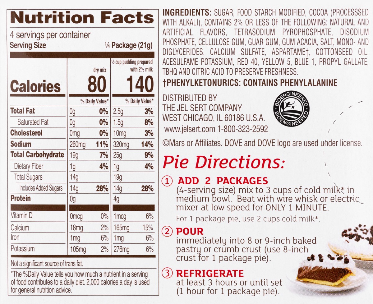 slide 7 of 13, Dove Silky Smooth Dark Chocolate Pudding & Pie Filling 3.03 oz, 3.03 ea