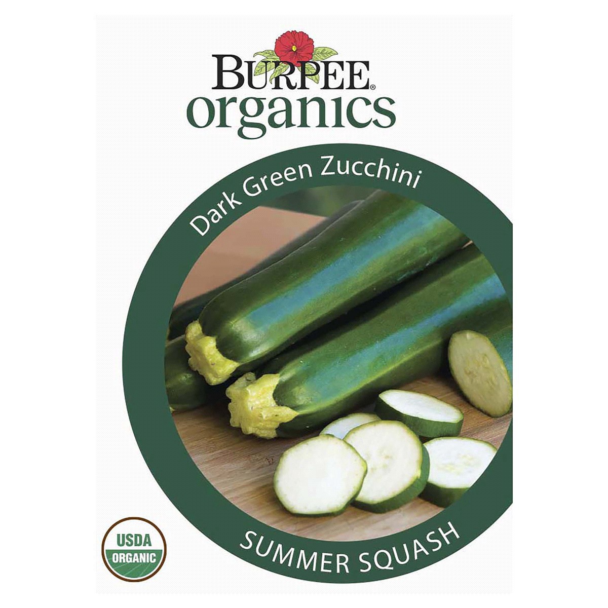 slide 1 of 5, Burpee Organic Summer Squash Dark Green Zucchini Seeds, 1 ct