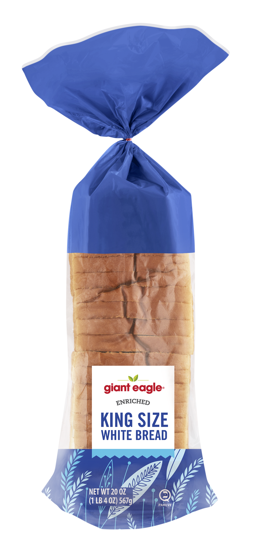 slide 1 of 1, Giant Eagle King Size White Enriched Bread, 20 oz