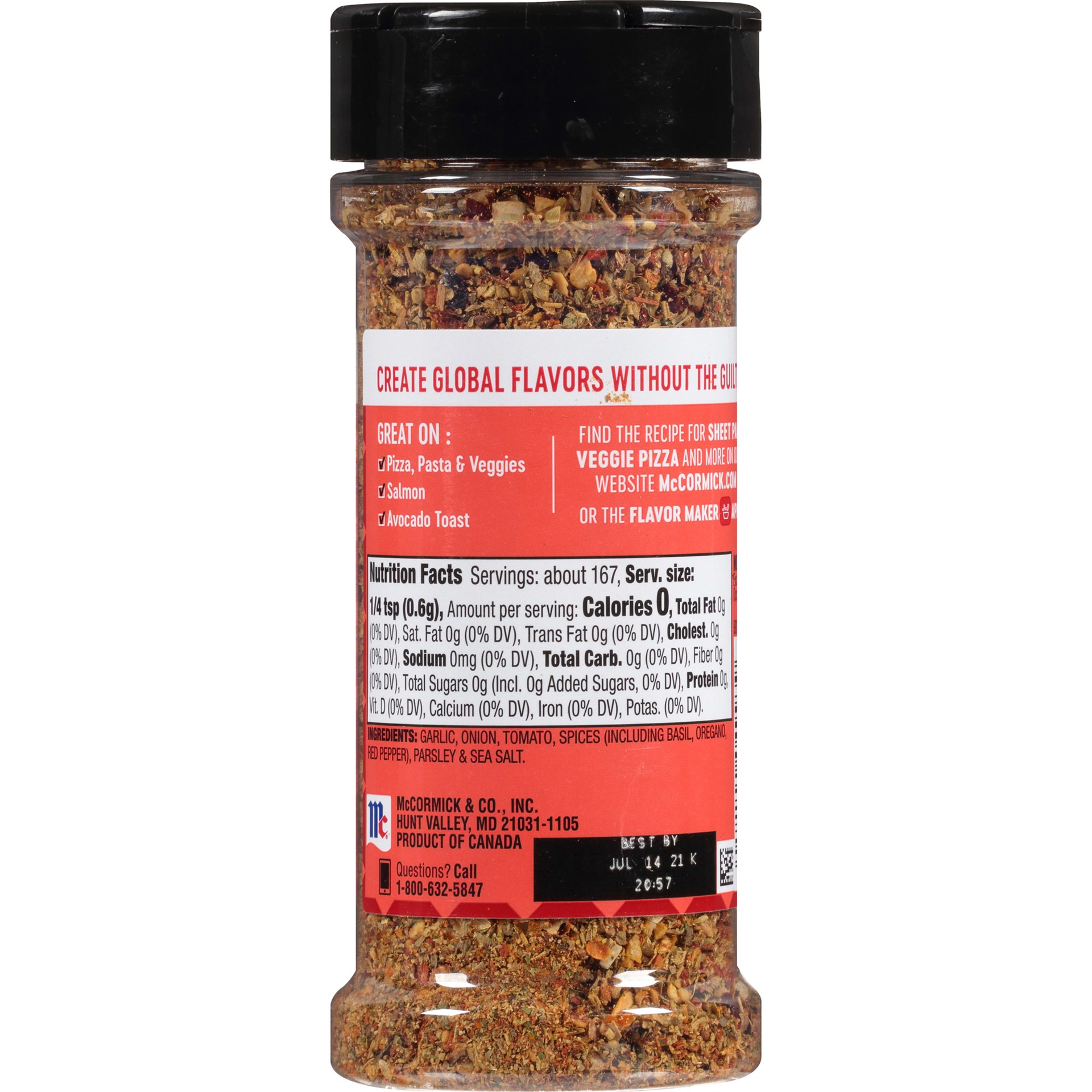 slide 2 of 5, McCormick A Hint of Sea Salt Neapolitan Pizza Seasoning, 3.53 oz, 3.53 oz