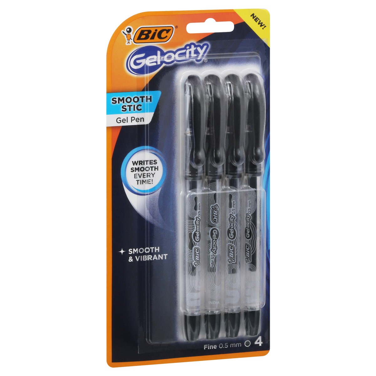 slide 2 of 9, BIC Gel-ocity Fine 0.5 mm Black Smooth Stic Gel Pen 4 ea, 4 ct