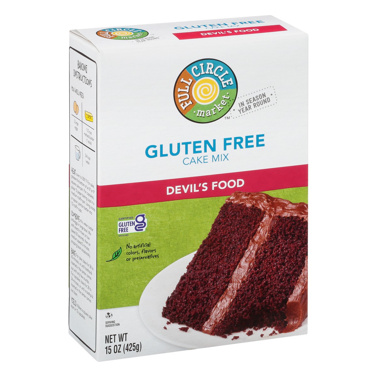 slide 2 of 13, Full Circle Market Gluten Free Devil's Food Cake Mix 15 oz, 15 oz