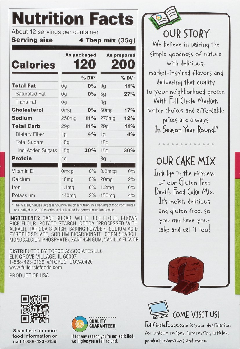 slide 3 of 13, Full Circle Market Gluten Free Devil's Food Cake Mix 15 oz, 15 oz