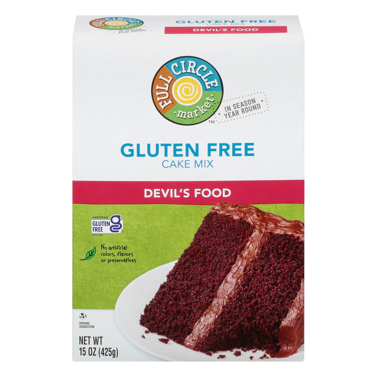 slide 1 of 13, Full Circle Market Gluten Free Devil's Food Cake Mix 15 oz, 15 oz