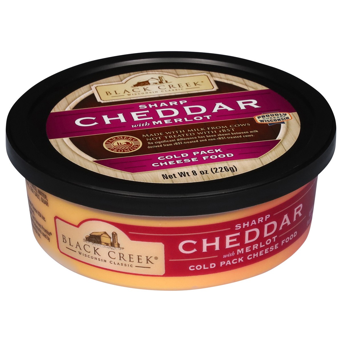 slide 13 of 15, Black Creek Sharp Cheddar with Merlot Cheese 8 oz, 8 oz