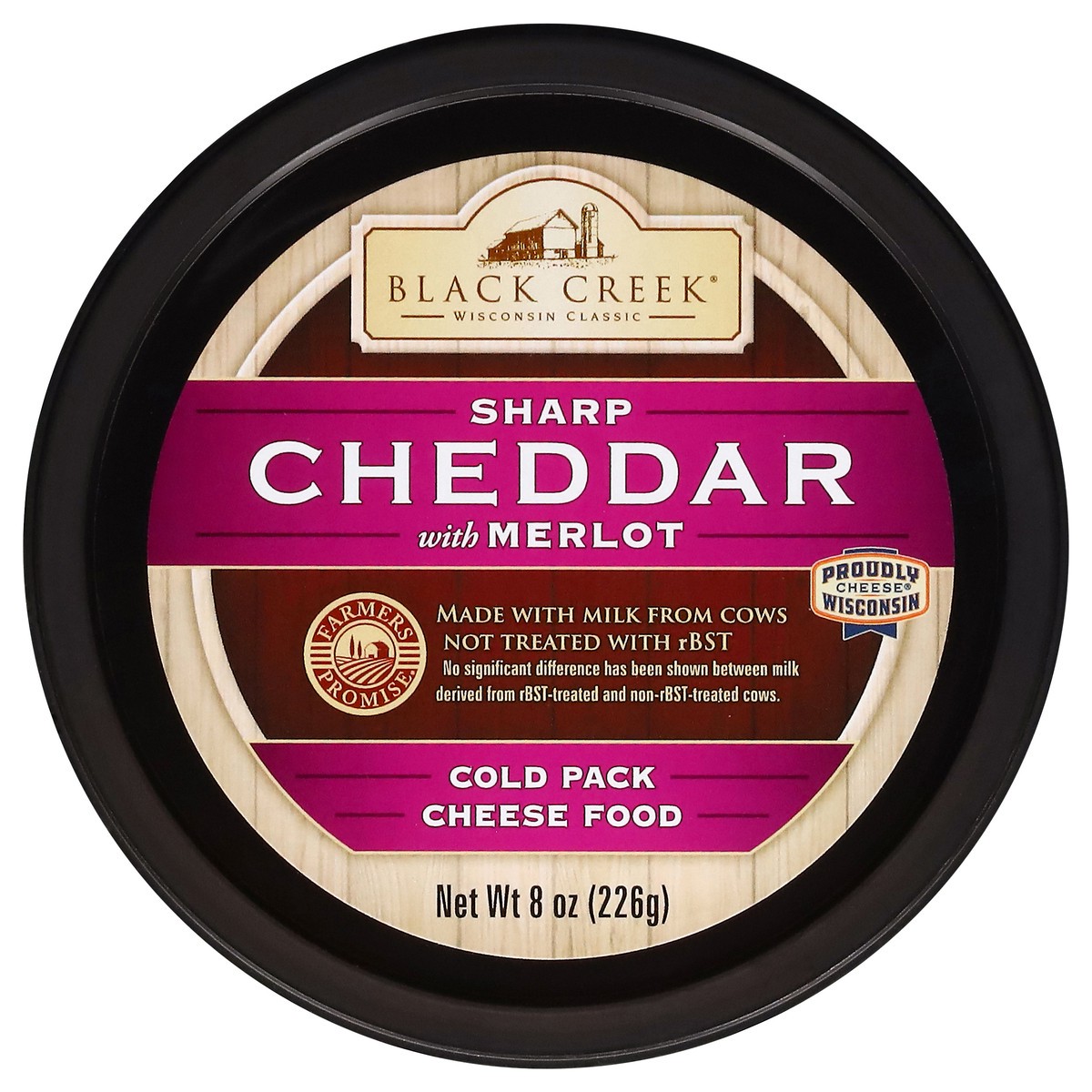 slide 11 of 15, Black Creek Sharp Cheddar with Merlot Cheese 8 oz, 8 oz