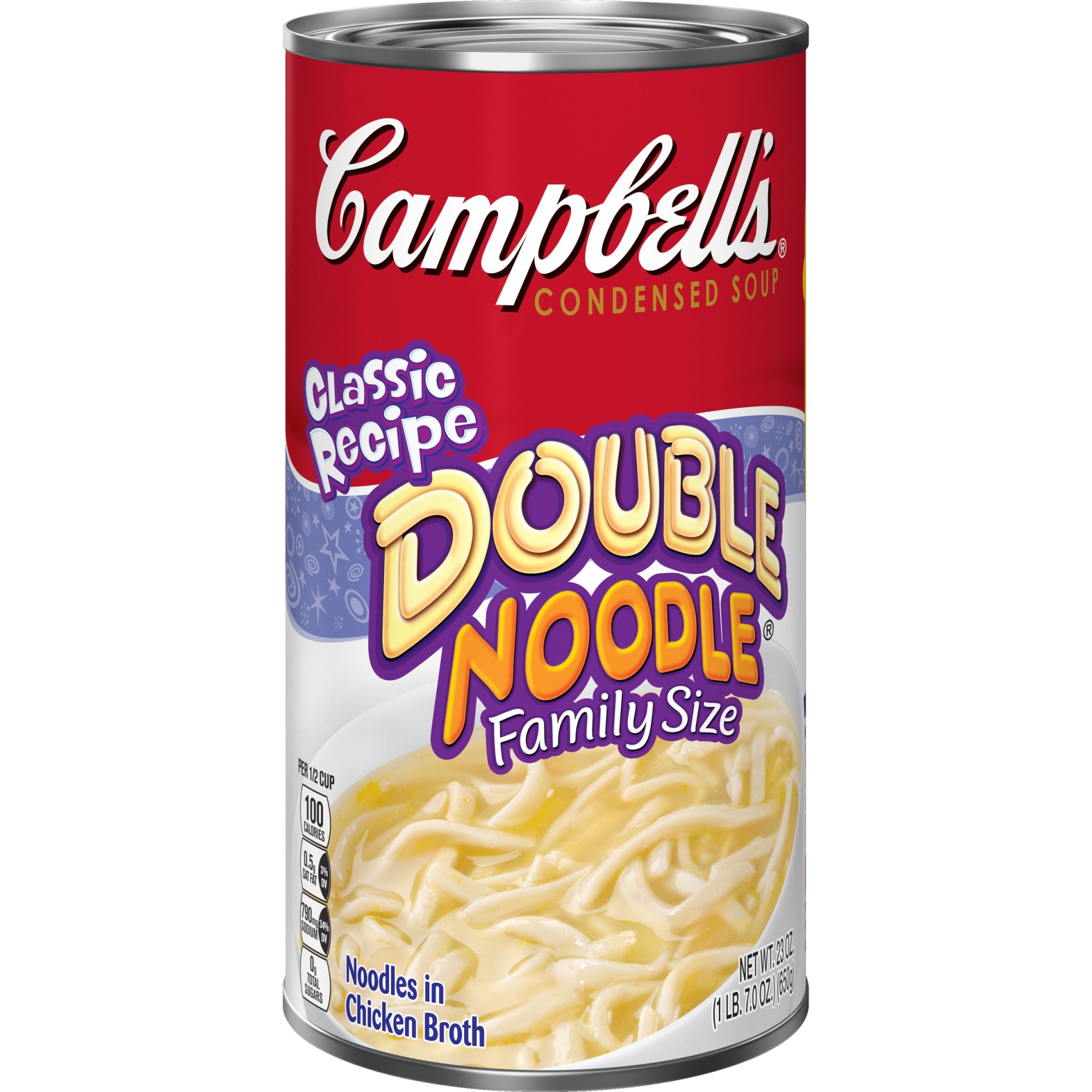 slide 1 of 1, Campbell's Condensed Family Size Double Noodle Soup, 23 oz