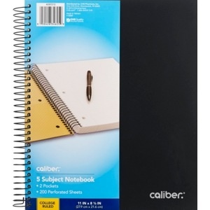 slide 1 of 1, CVS Health Caliber 5 Subject College Ruled Notebook, 1 ct