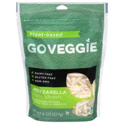 GO VEGGIE Style Shreds Mozzarella Cheese Food Alternative 8 oz