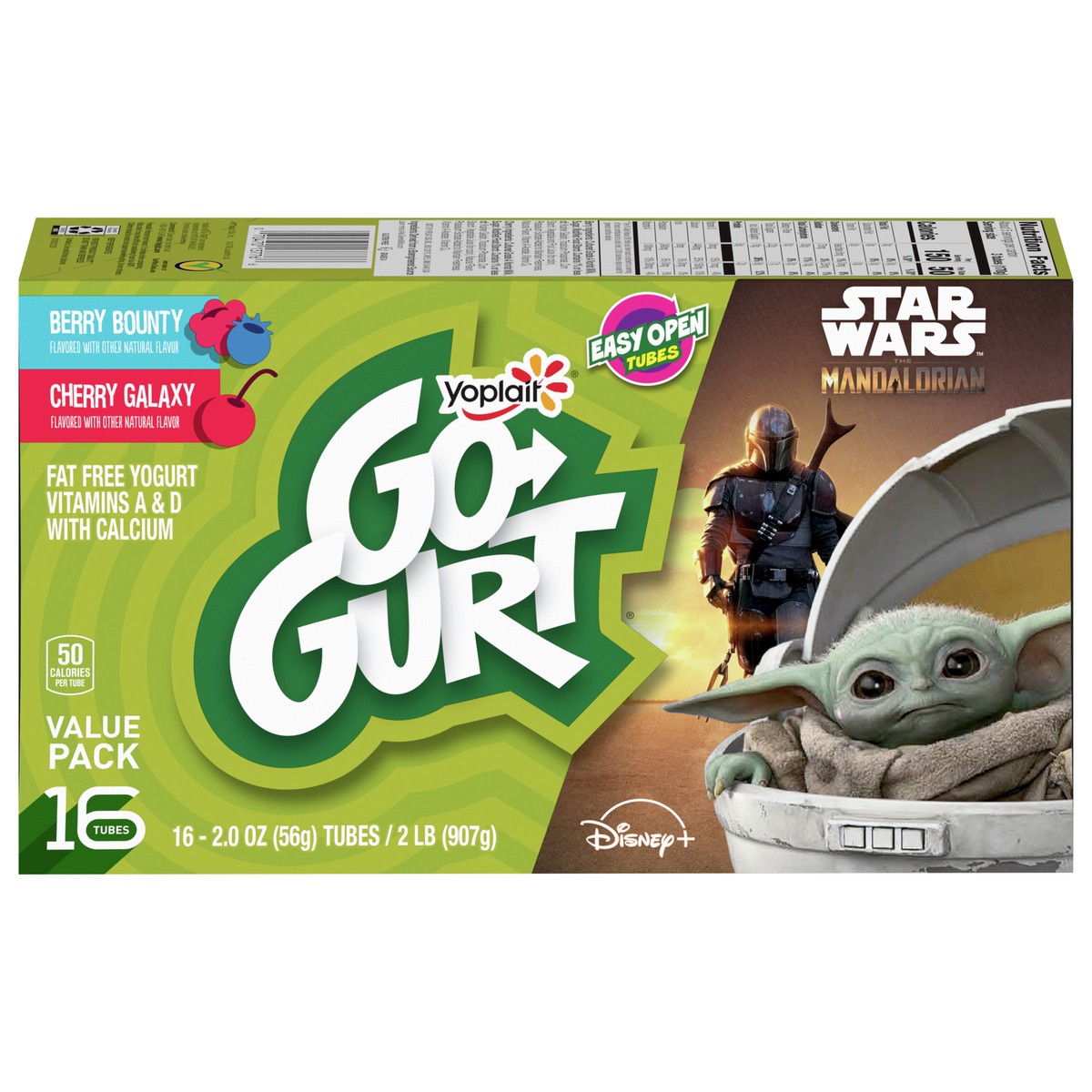 slide 1 of 7, Go-GURT Disney Stitch Kids Fat Free Yogurt Value Pack, Aloha Berry and Mahalo Cherry Flavored, Gluten Free Snacks, 2 oz Yogurt Tubes (16 Count), 16 ct
