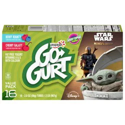 Go-GURT Disney Stitch Kids Fat Free Yogurt Value Pack, Aloha Berry and Mahalo Cherry Flavored, Gluten Free Snacks, 2 oz Yogurt Tubes (16 Count)
