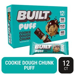 Built Bar Puff Protein Bar, Cookies Dough Chunk, 12 ct Box