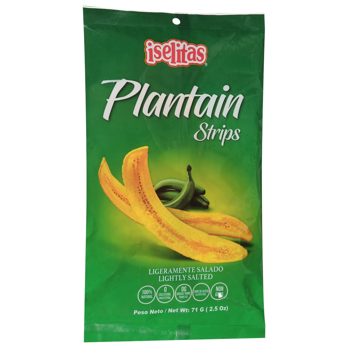 slide 5 of 9, Iselitas Lightly Salted Plantain Strips 2.5 oz, 1 ct