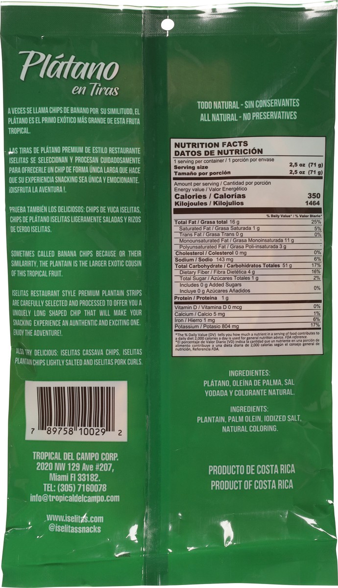 slide 8 of 9, Iselitas Lightly Salted Plantain Strips 2.5 oz, 1 ct