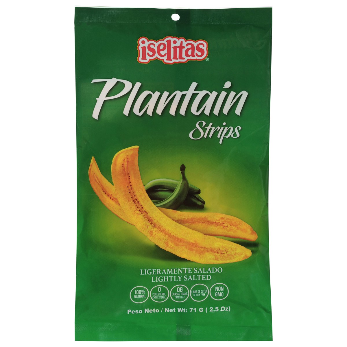 slide 1 of 9, Iselitas Lightly Salted Plantain Strips 2.5 oz, 1 ct