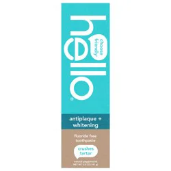 Hello Antiplaque and Whitening Fluoride Free Toothpaste, Natural Peppermint, 5 oz