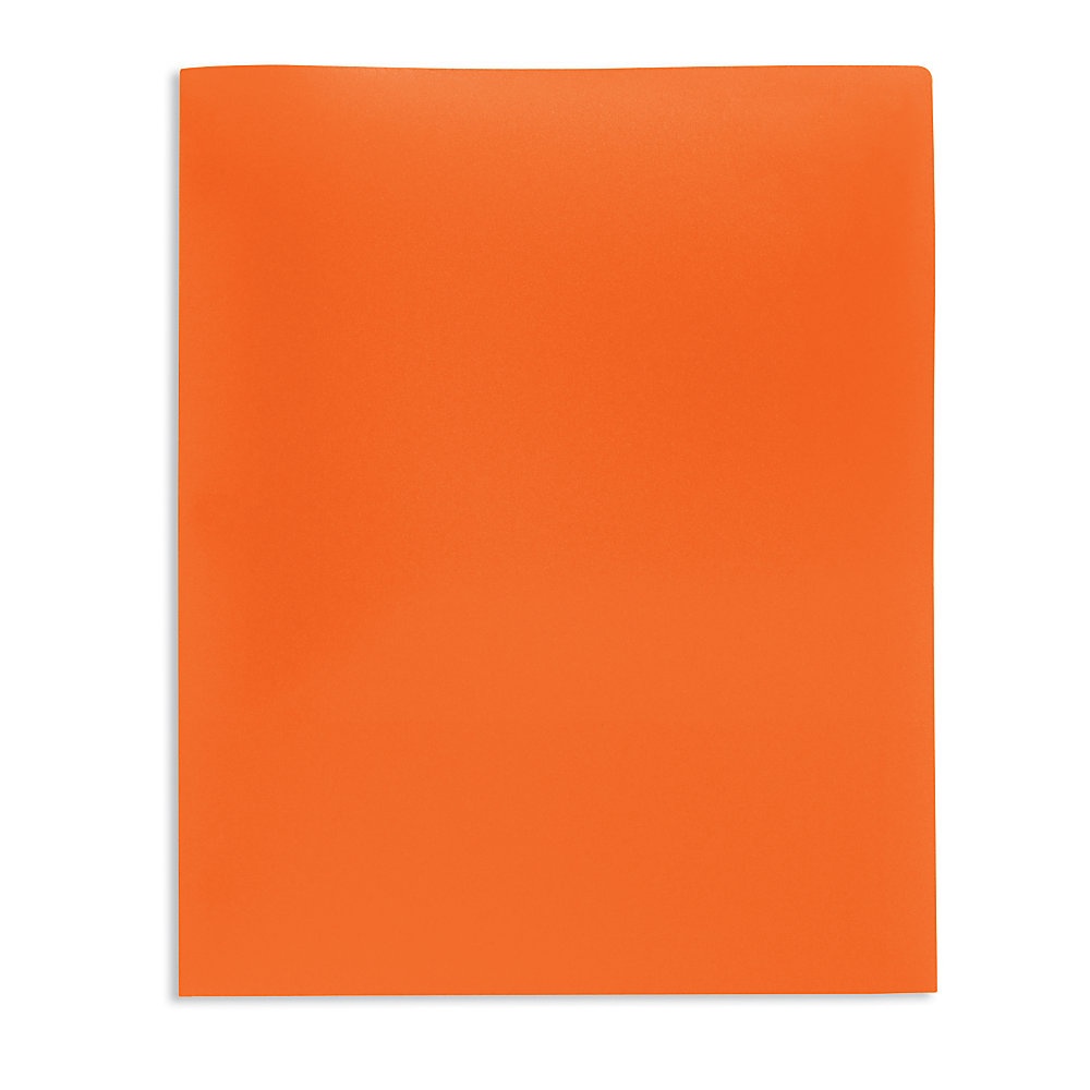 slide 1 of 1, Office Depot Brand School-Grade 2-Pocket Poly Folder, Letter Size, Orange, 1 ct