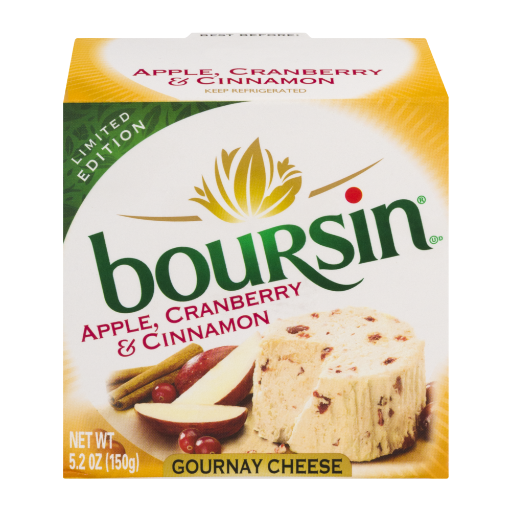 slide 1 of 1, Boursin Apple, Cranberry & Cinnamon Gourney Cheese, 5.2 oz