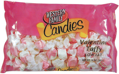 slide 1 of 1, Western Family Candies Valentine Taffy, 13 oz