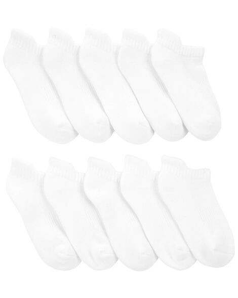 slide 1 of 1, Carter's Kid 10-Pack No Show Socks White 8-14, 1 ct